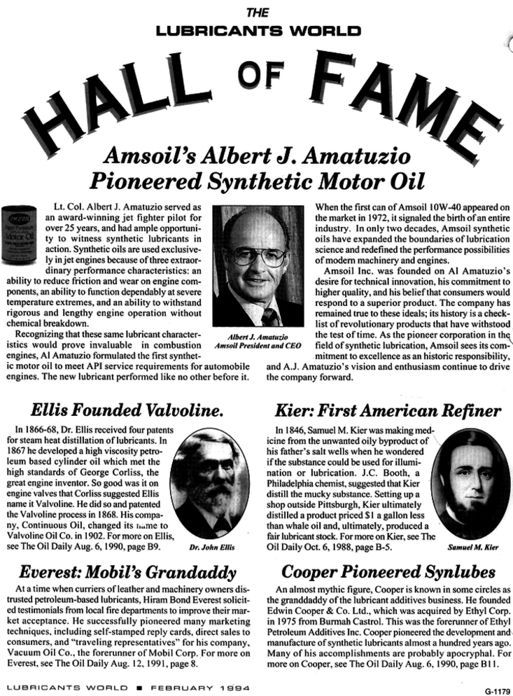 The Lubricants World Hall of Fame