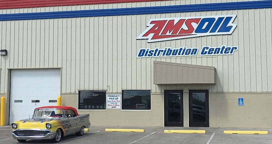 AMSOIL Distribution Center with a Classic Car in front