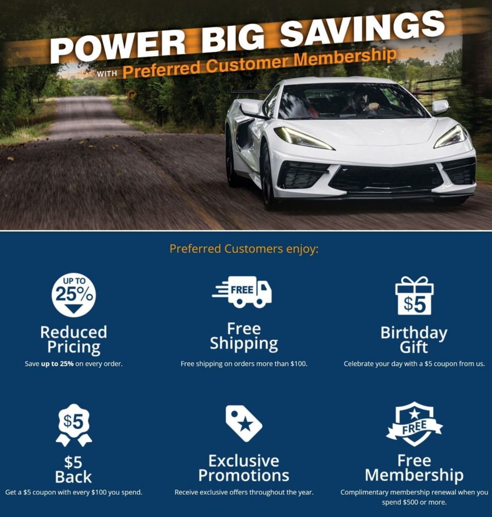 Preferred Customer Membership - Reduced Pricing, Free Shipping & Free Membership